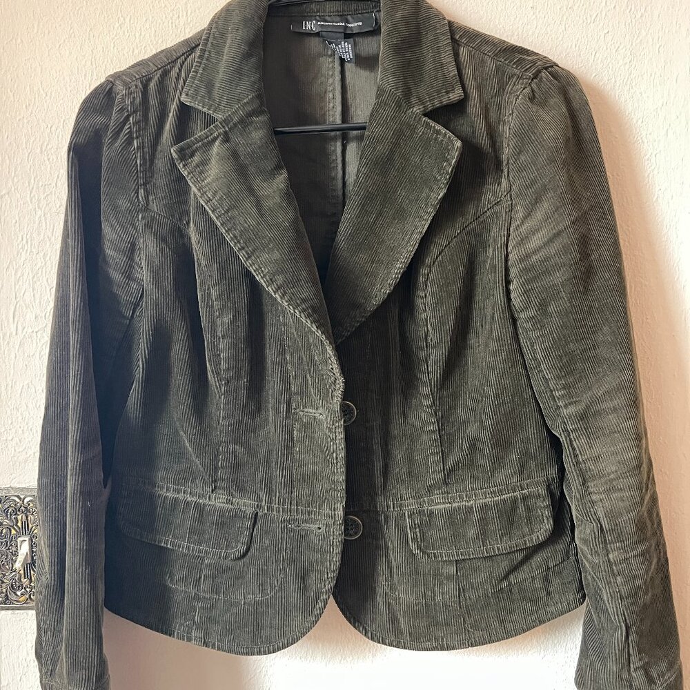 INC International Concepts Green Corduroy Blazer